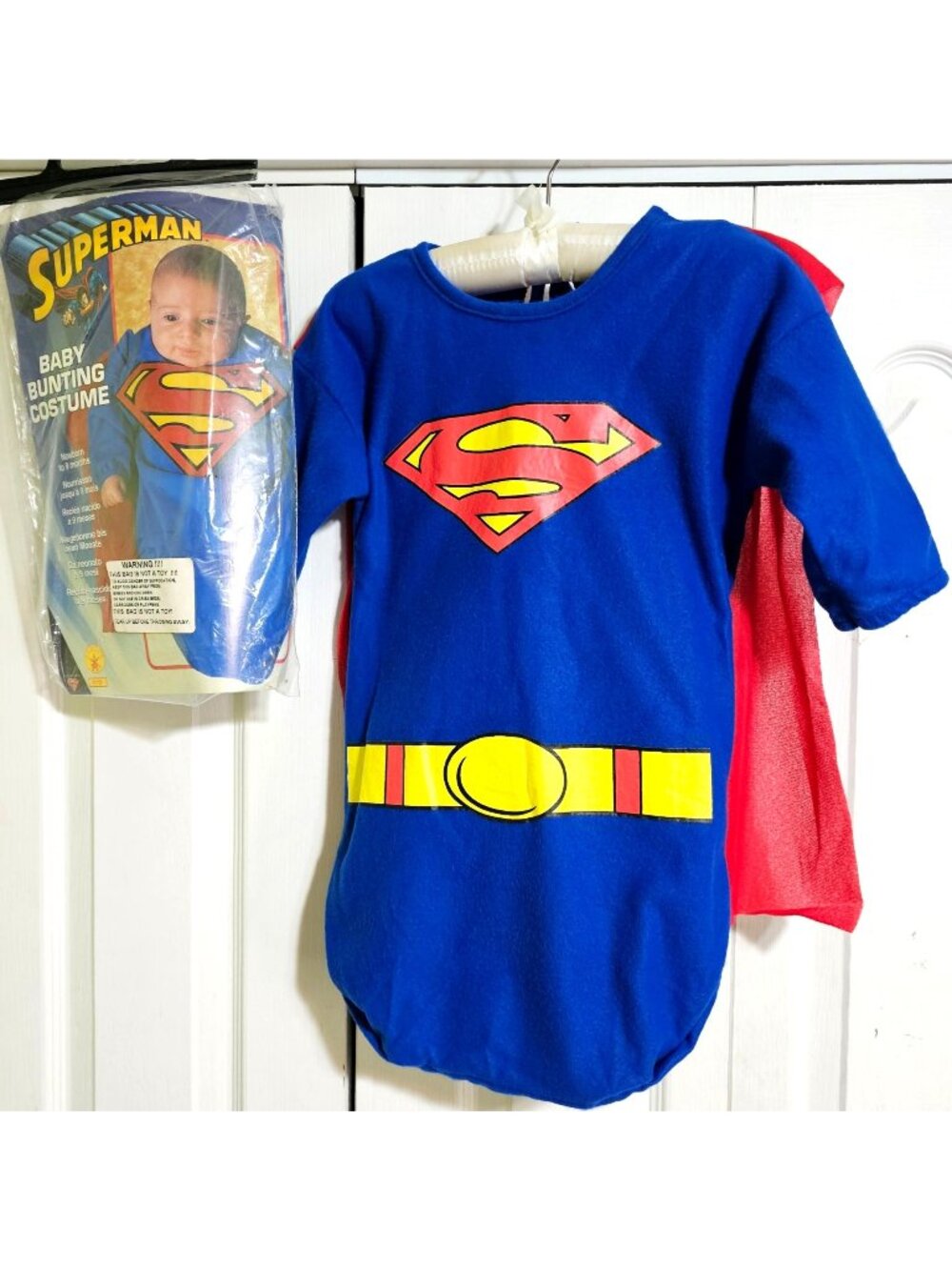 Superman Bunting Costume Infant Baby 0-9 Months Cape DC Justice League Rubies
